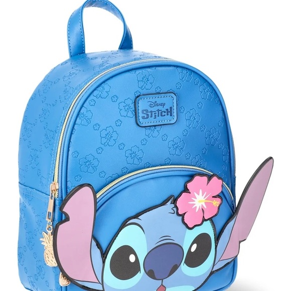 Disney Stitch Floral Blue Backpack - Picture 3 of 5